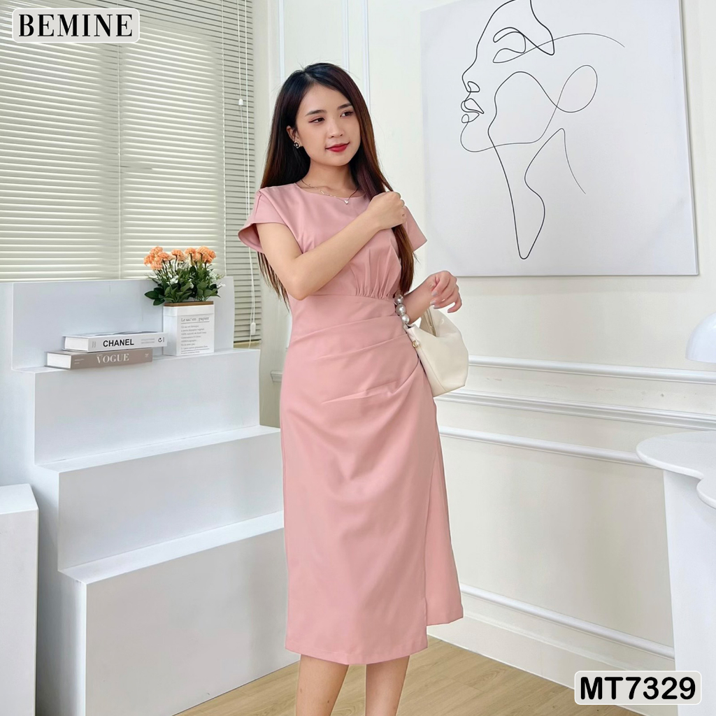 Đầm thiết kế tay cánh dơi nhún tùng BEMINE MT7329