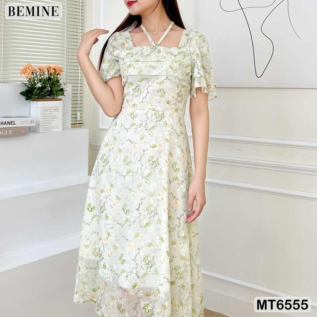 Đầm hoa nhí cổ vuông tùng xoè BEMINE MT6555