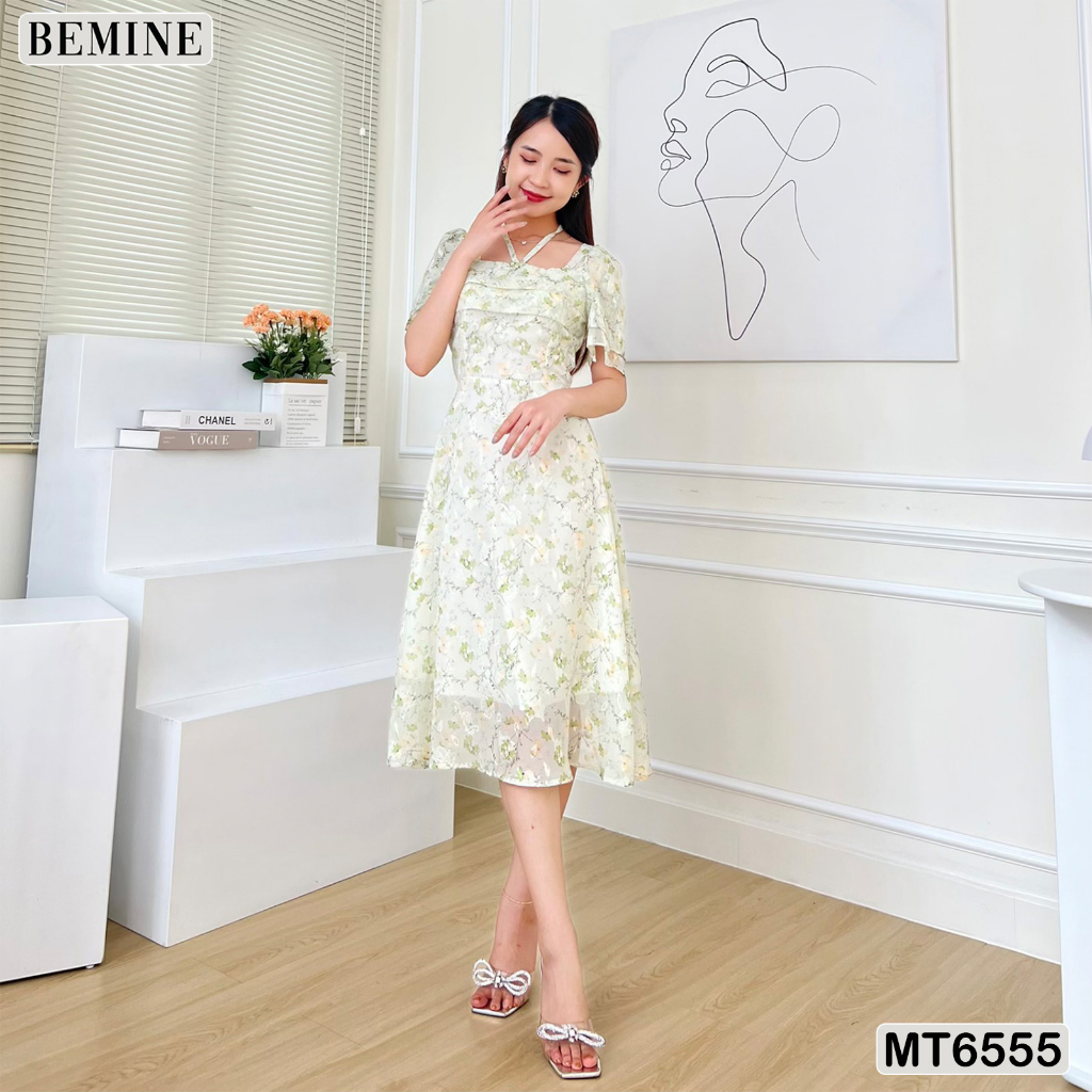 Đầm hoa nhí cổ vuông tùng xoè BEMINE MT6555