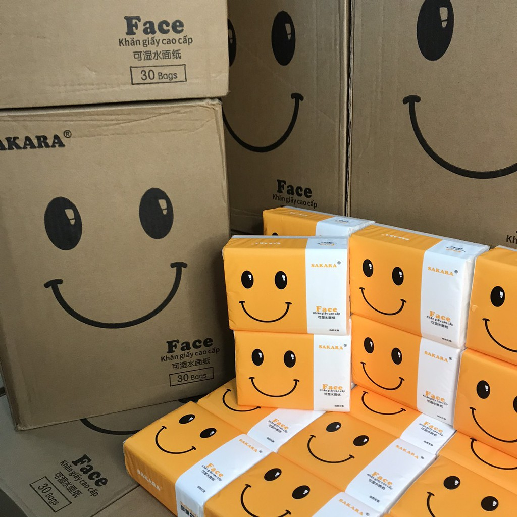Thùng 30 gói giấy ăn Sakara nhập khẩu mềm mịn dai