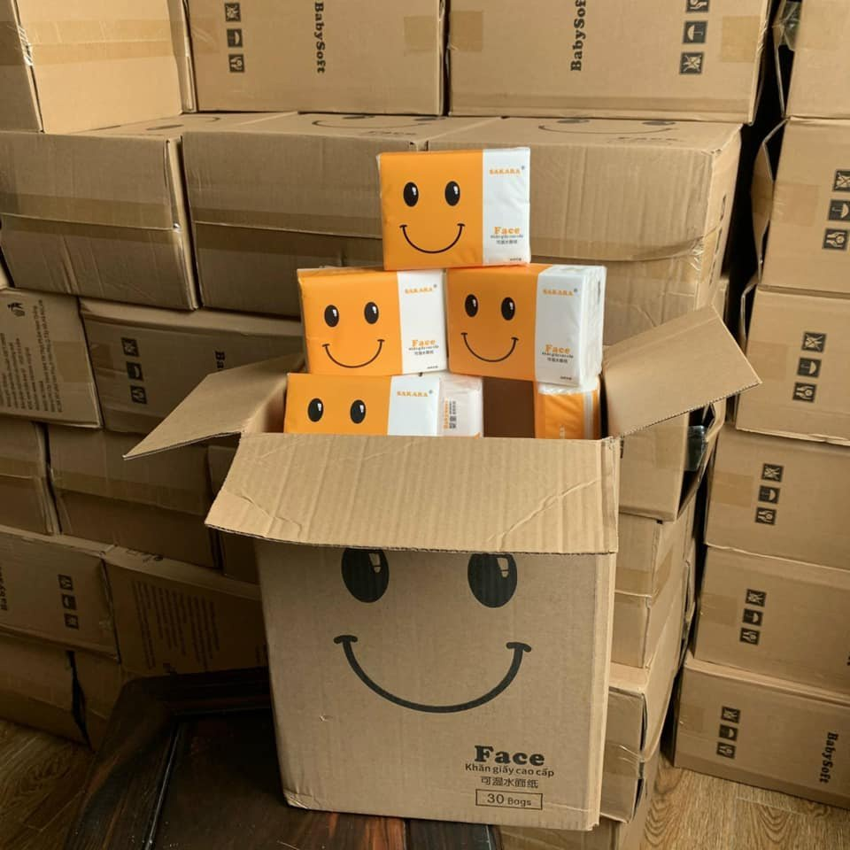 Thùng 30 gói giấy ăn Sakara nhập khẩu mềm mịn dai