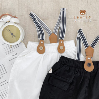 [CHÍNH HÃNG] Bộ quần áo sơ mi công tử bé trai (phối đai kèm nơ cổ) style Hàn Quốc LEEMON