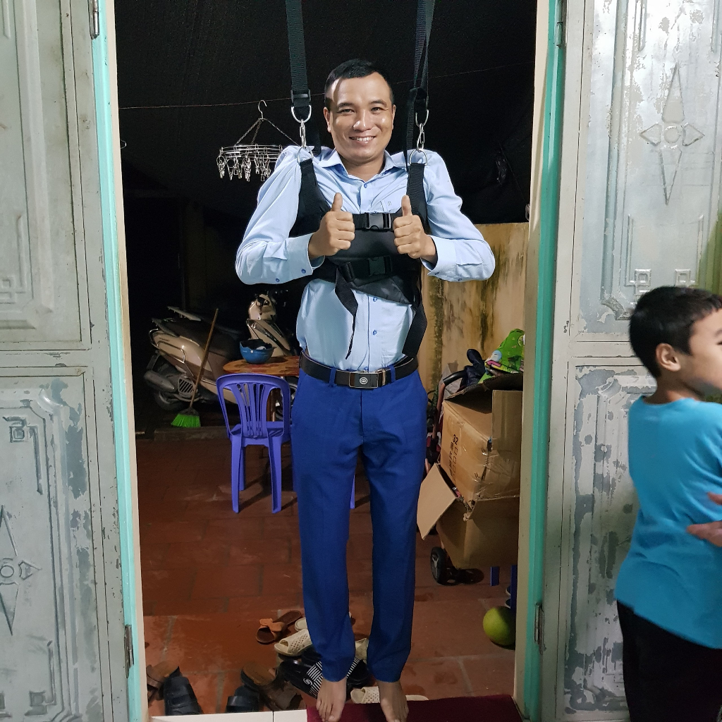 Đai kéo giãn cột sống giảm đau lưng, thoái hóa, thoát vị đĩa đêm, TẶNG xà đơn treo tường