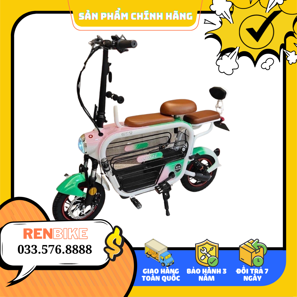 Xe Điện Lihaze 3 Yên, Xe điện mini gấp gọn, Xe điện Hotgirl Lihaze - Pin Lithium Cao cấp, BH 2 năm