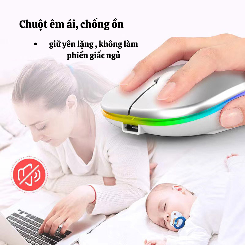 Chuột Máy Tính NAMIKO Không Dây Tích Hợp Kết Nối Buletooth và USB 2.4G Siêu Nhạy