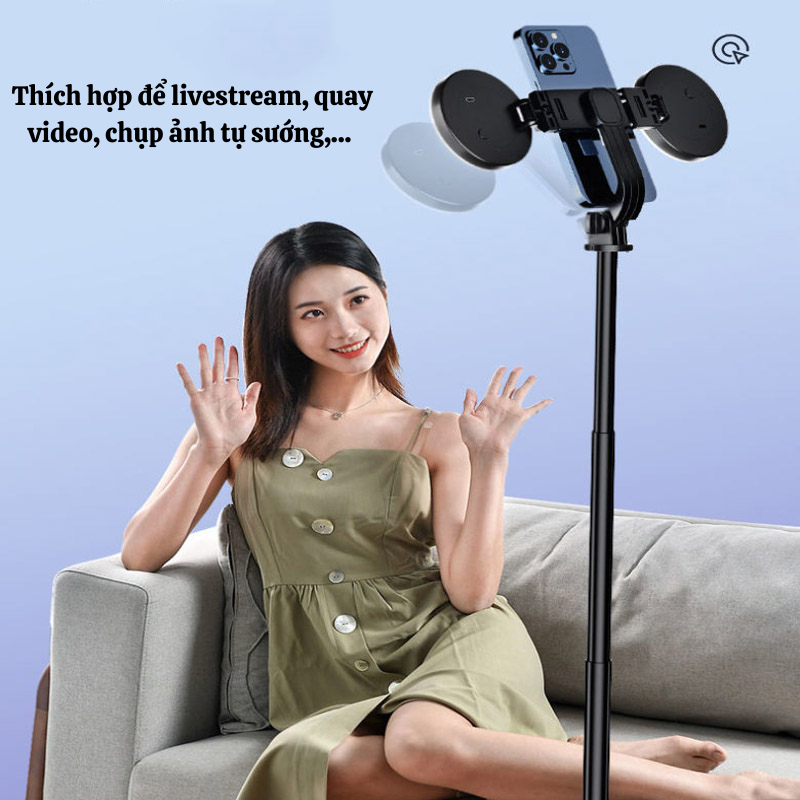 Gậy Chụp Ảnh 3 Chân NAMIKO Có Đèn Led Trợ Sáng Quay Phim Selfie