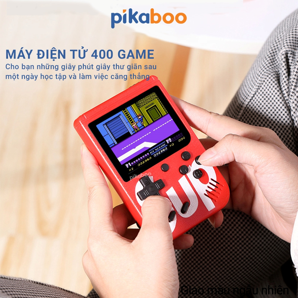 Máy game cầm tay 400 trò chơi kinh điển Pikaboo có kết nối TV màn hình sắc nét âm thanh sống động nút bấm mượt