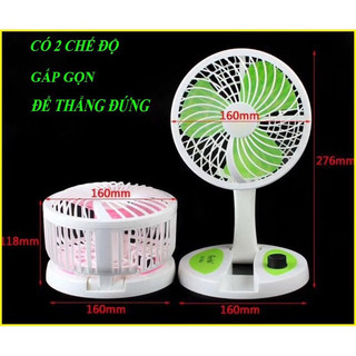 Quạt tích điện gấp gọn đa năng 5811 có đèn led siêu sáng, gấp gọn tiện lợi Bh 12 tháng