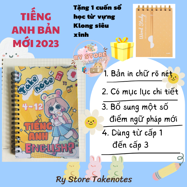 Sổ Tay Takenote Ngữ pháp tiếng Anh lớp 4 đến 12 size B6 - Ry Store