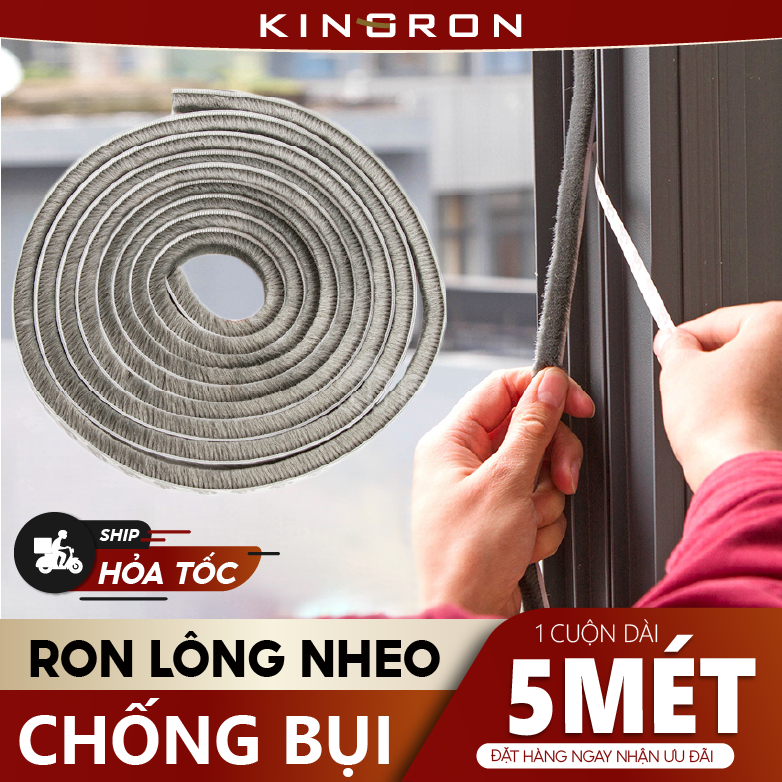 Ron lông nheo dán khung cửa sổ giảm thoát hơi máy lạnh KINGRON - Gioăng chống bụi bẩn, gió lùa, tránh bụi bẩn