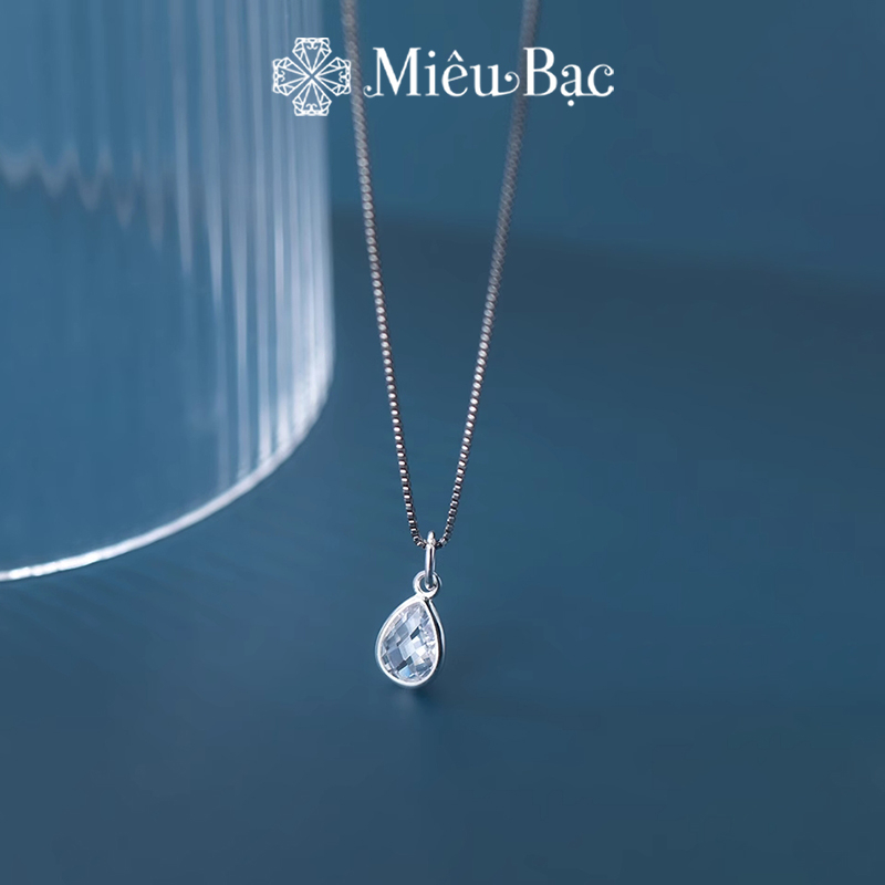 Dây chuyền bạc nữ Miêu Bạc hình giọt nước dễ thương chất liệu s925 phụ kiện trang sức Hàn Quốc MD05
