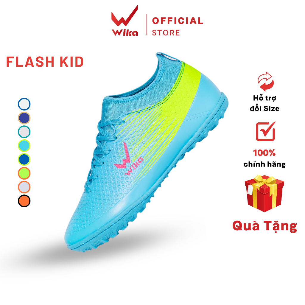 Giày Đá Bóng Trẻ Em Wika Flash Kid Chính Hãng, Chất Liệu Da Pu Cao Cấp, Gót Giày Mềm Mại, Ôm Chân 2017 Pu-3 Kid