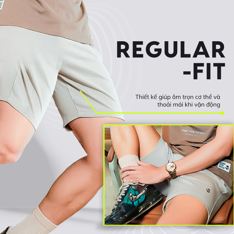 Quần Short Tập Gym Nam SHAMDI Moving Comfort Cao Cấp, Co Giãn 4 Chiều, Không Xù Lông, Thoải Mái Vận Động - SD1188