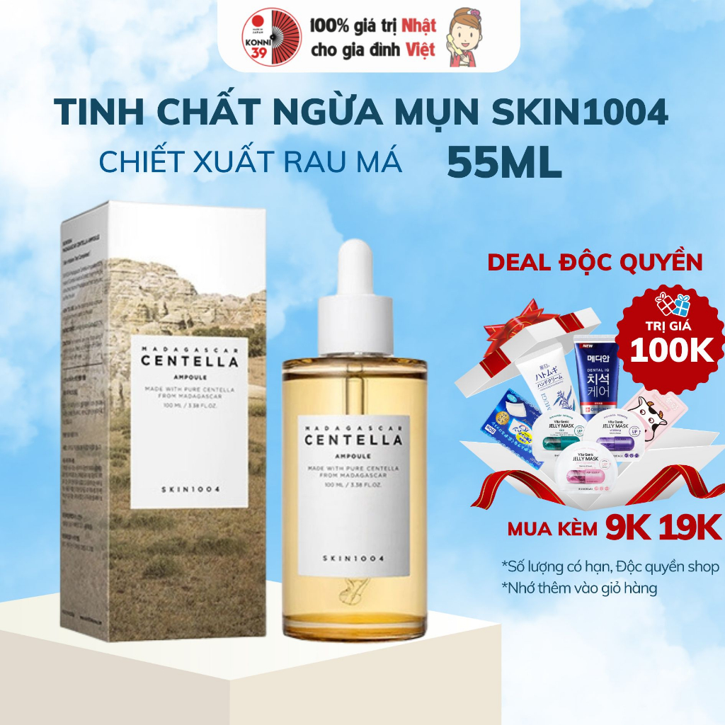 Tinh chất rau má ngừa mụn Skin1004 Madagascar Centella Ampoule 55ml - Bahachiha