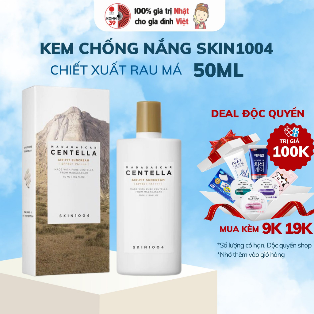 Kem chống nắng Skin1004 Madagascar Centella Air-Fit SunCream SPF50+ PA++++ 50ml - Bahachiha