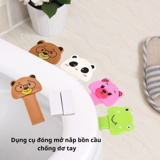Dụng cụ đóng mở nắp bồn cầu hình thú chống dơ tay