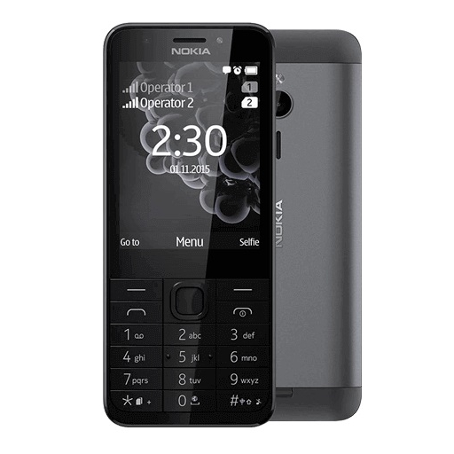 Điện thoại độc cổ Nokia 230 2SIM Màn hình: TFT LCD 2.8", Camera trước+ sau: 2 MP