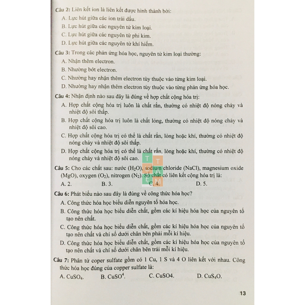 Sách - Đề kiểm tra Khoa học tự nhiên 7