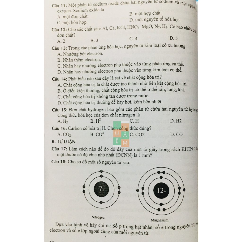 Sách - Đề kiểm tra Khoa học tự nhiên 7