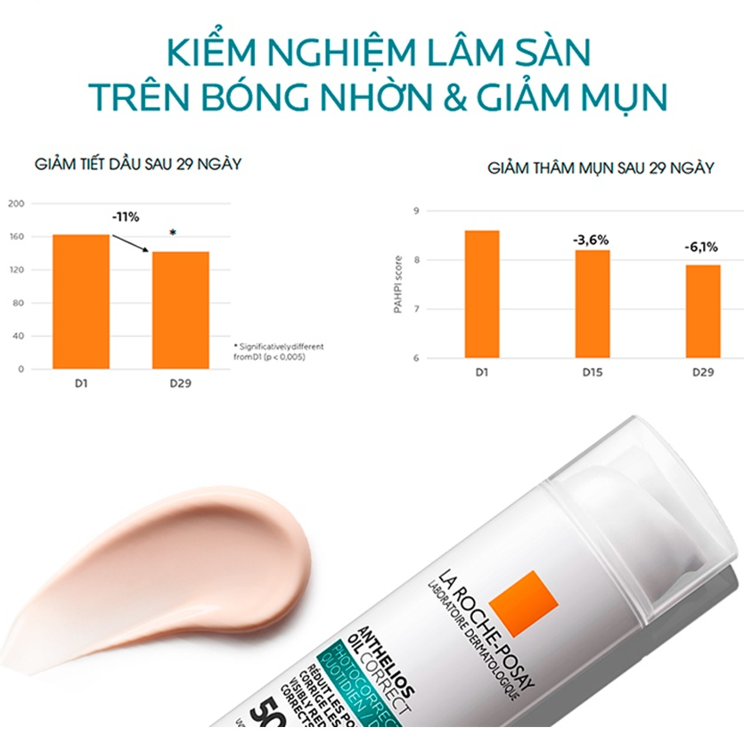 Kem chống nắng dạng gel lì trên da đến 12H Anthelios Oil Correct 50ml