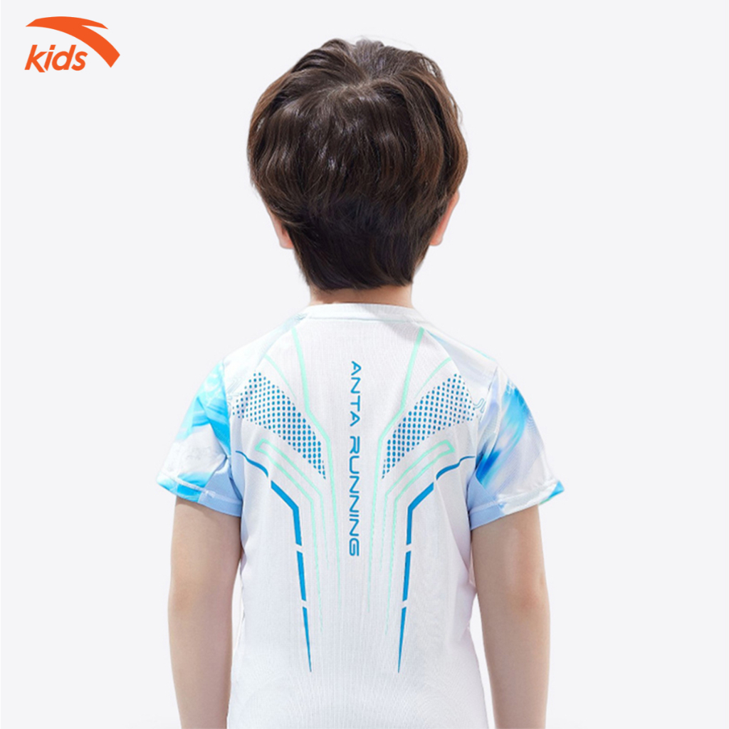 Áo phông thể thao bé trai Anta Kids vải polyester co giãn 4 chiều, thoáng khí W352329117