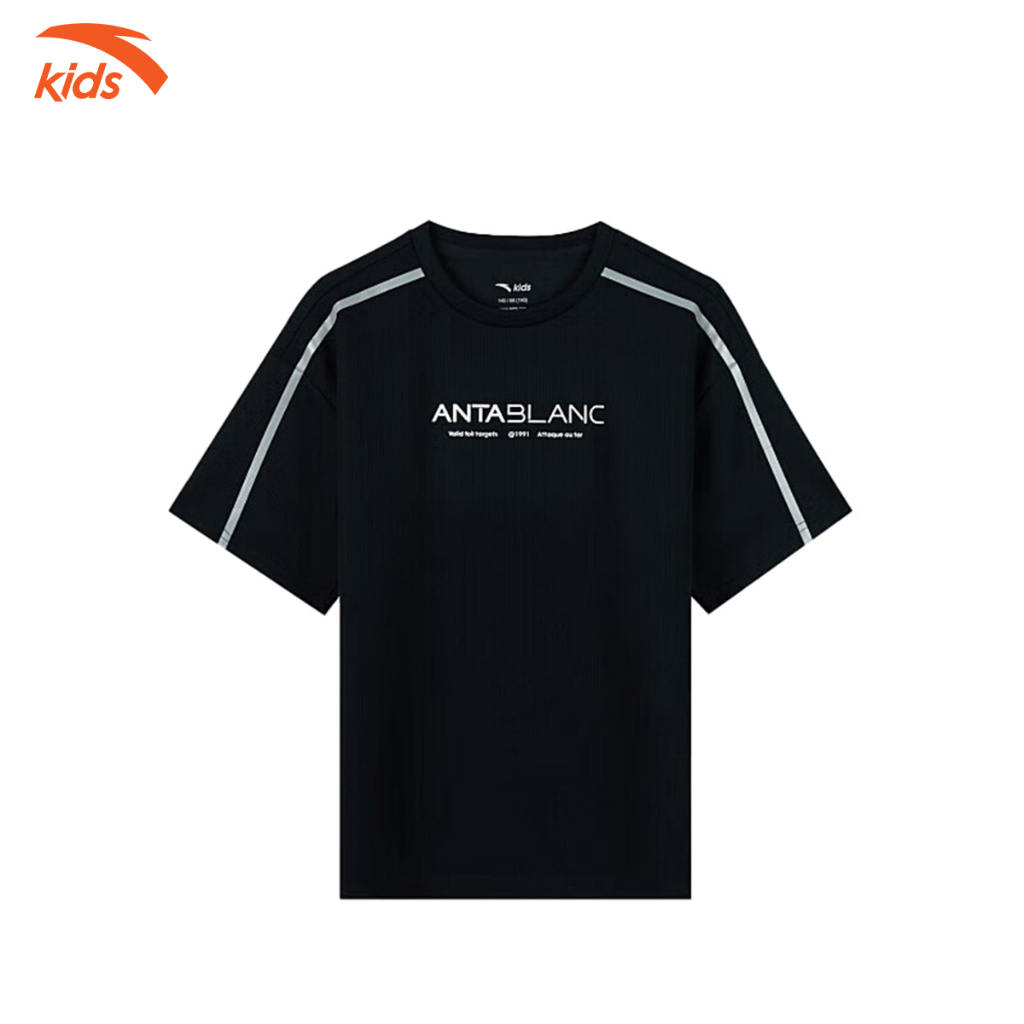 Áo phông thể thao bé trai Anta Kids vải polyester co giãn 4 chiều, thoáng khí W352327141