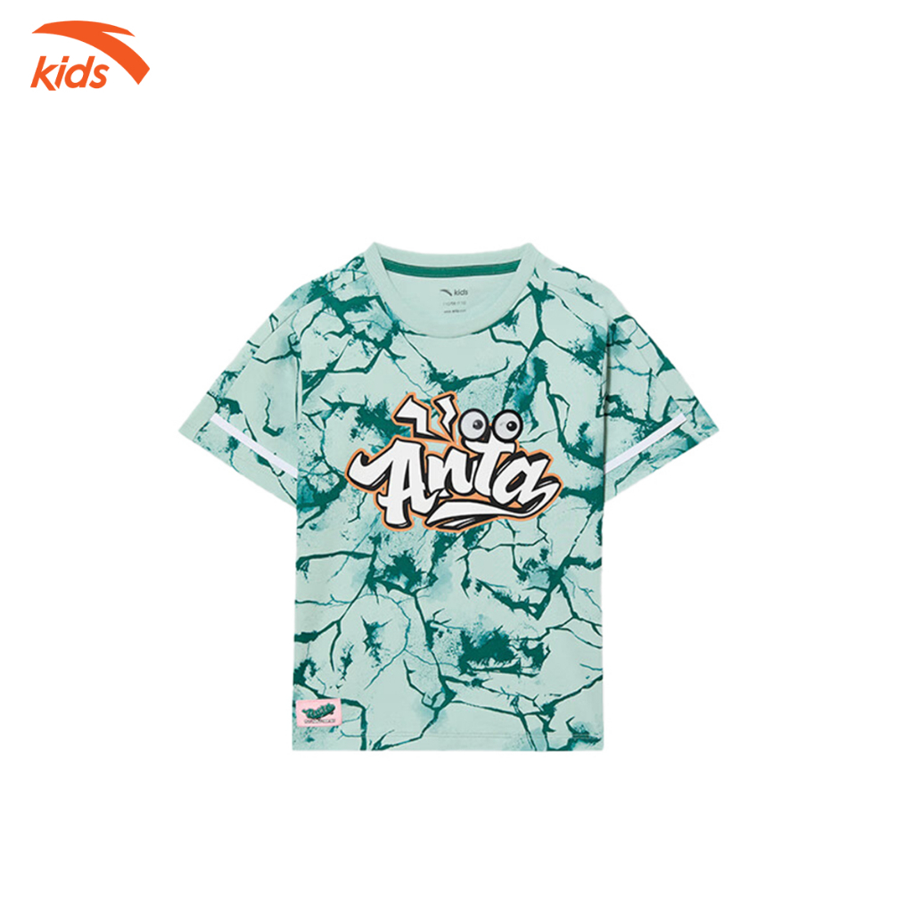 Áo phông thể thao bé trai Anta Kids vải cotton, thoáng khí W352329136