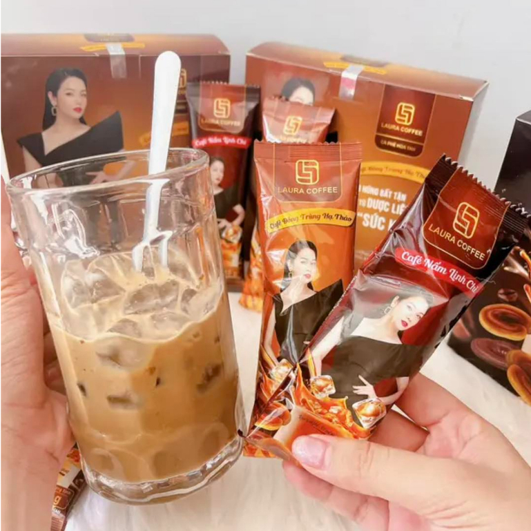 Cà phê nấm linh chi Cà phê đông trùng hạ thảo Laura Sunshine Nhật Kim Anh thơm ngon đậm vị - Laura Coffee