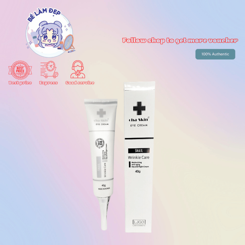 Kem Mắt Ốc Sên LJGO Snail Wrinkle Care Cha Skin Eye Cream - 40g