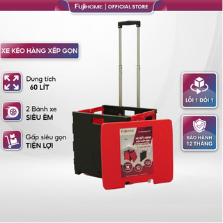 Xe kéo hàng 2 bánh 65L xếp gọn đi chợ siêu thị FUJIHOME nhập khẩu đa năng