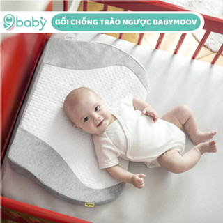 Gối Chống Trào Ngược cho Bé BABYMOOV Màu Ghi Trắng, Chất Liệu Cotton Mềm Mại, Thoáng Khí, An Toàn
