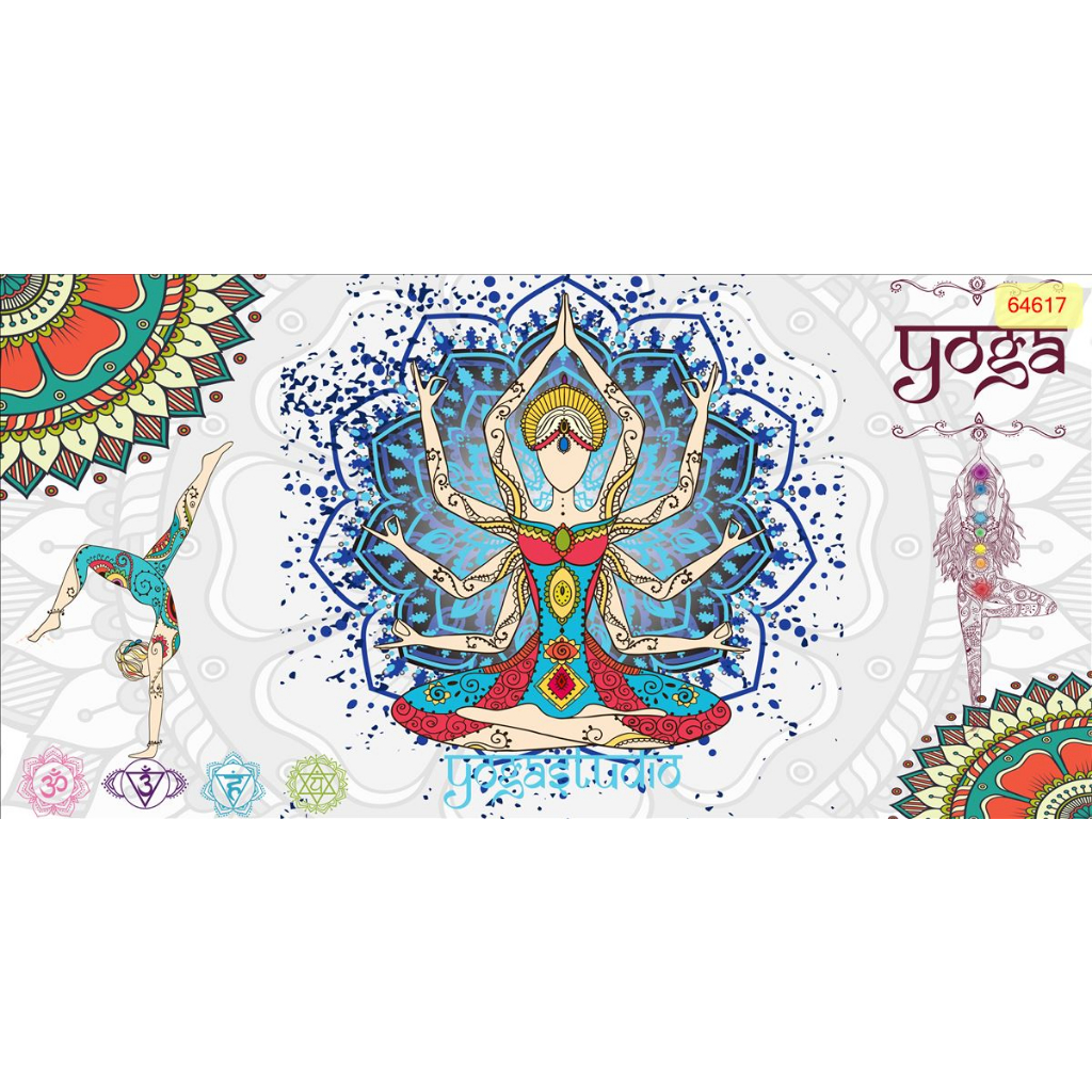 Decal dán tường 3D trang trí phòng tập Yoga mẫu đẹp 2023 (Có keo sẵn bóc dán)
