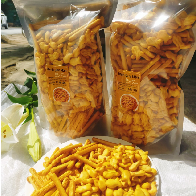 Bánh Quy mặn Bơ sữa mix 3 hình  500gram ăn vặt tuổi thơ