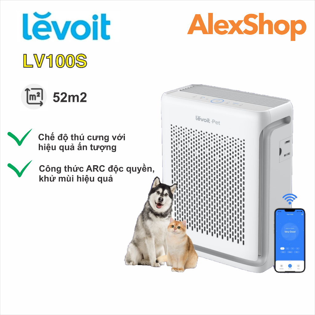 [2 Năm BH] Máy lọc không khí Levoit Vital 100S chống dị ứng thú cưng -V102S