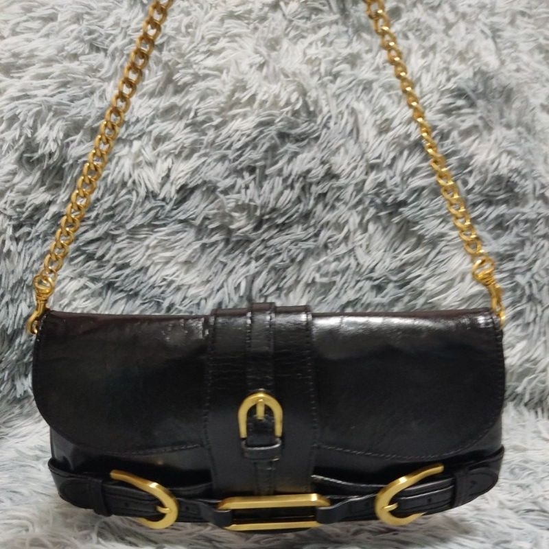 Túi H44 si hiệu HEAPIES OF TERRA London da bò bóng 25cmx10cmx2cm