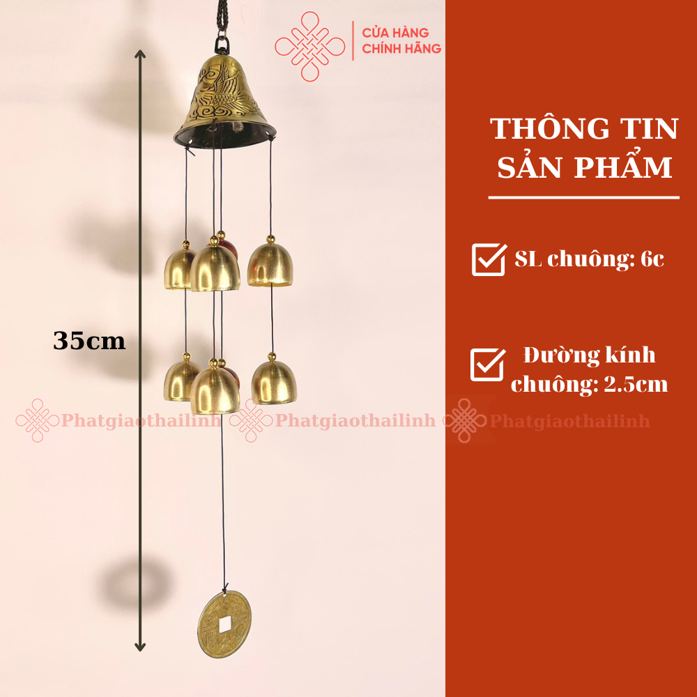 Chuông Gió Phong Thủy 6 Quả Mũ Long Phượng Âm Vang - Cửa Hàng Phật Giáo Thái Linh