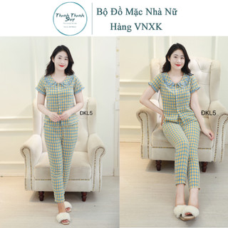 Đồ bộ mặc nhà - Quần áo nữ mặc nhà đẹp chất Đũi mềm mát DKL5