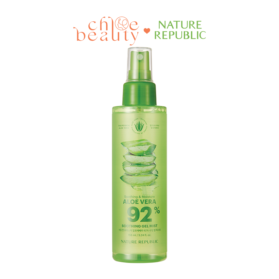 Xịt khoáng Lô hội NATURE REPUBLIC Soothing & Moisture Aloe Vera 92% Soothing Gel Mist 155ml