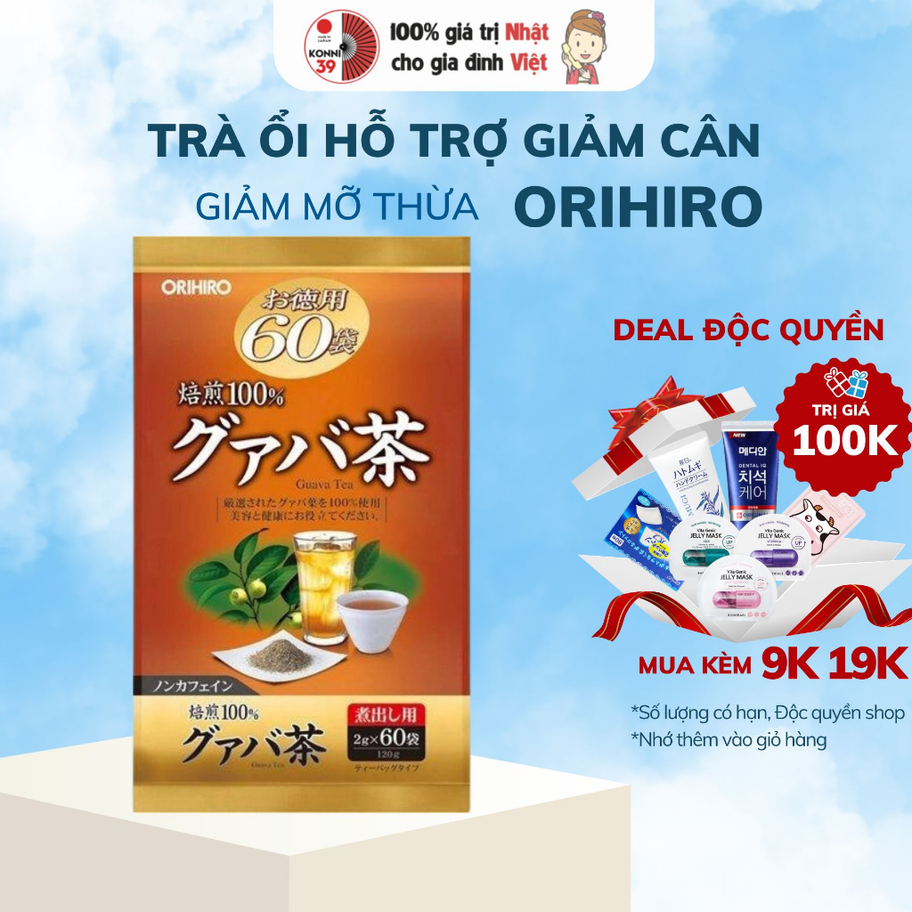 Trà ổi hỗ trợ giảm cân Orihiro 60 gói Nhật Bản - Bahachiha