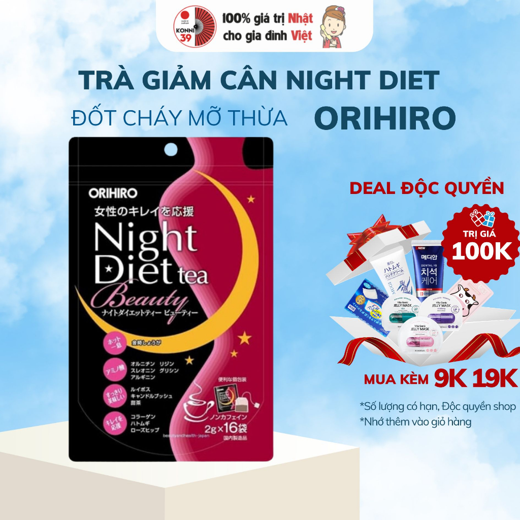 Trà giảm cân Beauty Collagen Orihiro 16 gói Nhật Bản - Bahachiha