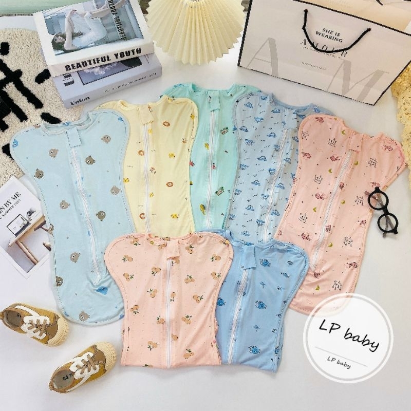Nhộng Chũn Vải Petit Thun Lạnh Mềm Mát Giúp Bé Ngủ Ngon, Chống Giật Mình Khi Ngủ