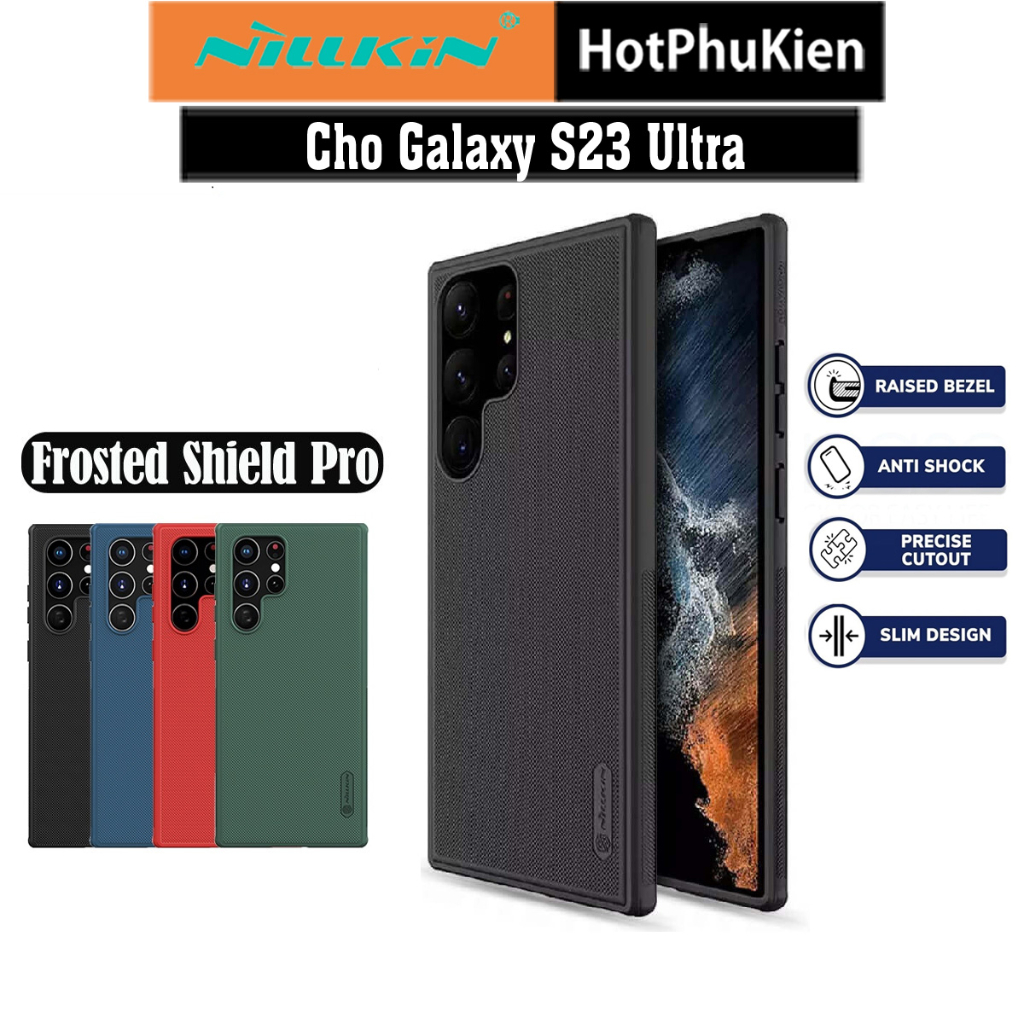 Ốp lưng sần chống sốc cho Samsung Galaxy S23 Ultra hiệu Nillkin Super Frosted Shield Pro - Hotphukien phân phối