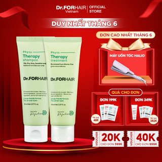 Combo dầu gội xả cho da đầu nhạy cảm, chiết xuất thực vật an toàn Dr.FORHAIR Hàn Quốc Phyto Therapy 100ml/chai