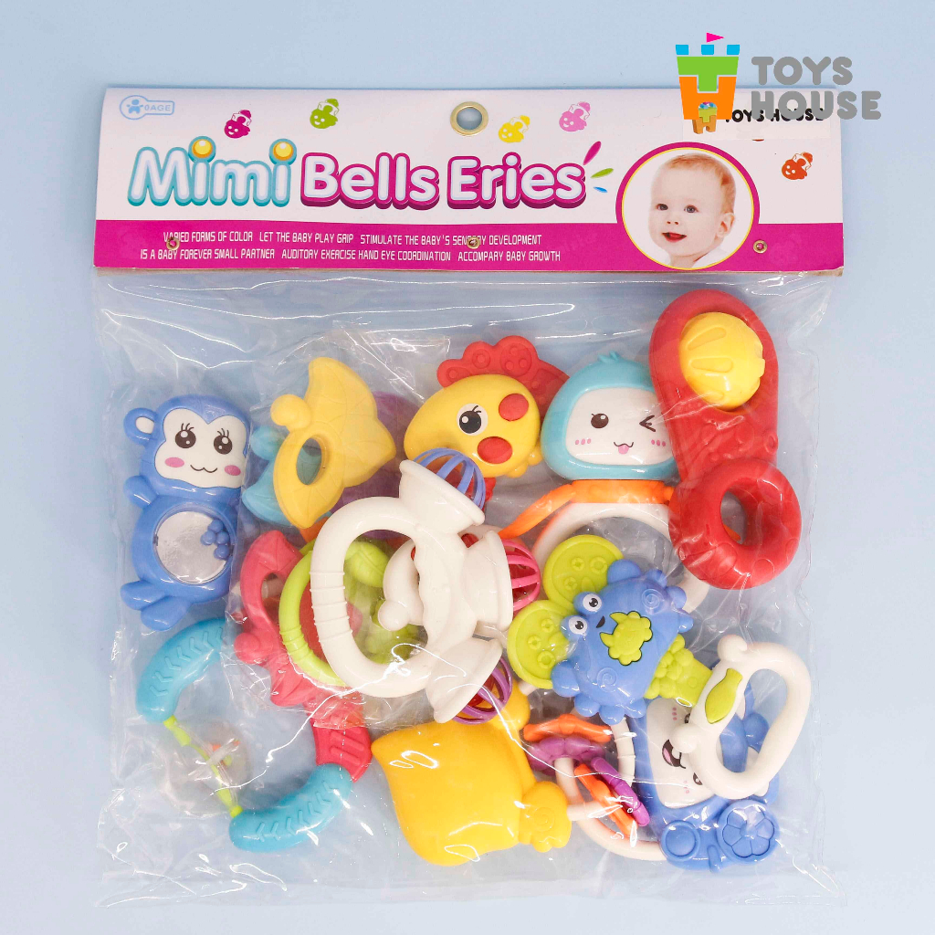 Combo Túi đồ chơi lục lạc xúc xắc 10 món cho bé Toys House 77616 an toàn không BPA