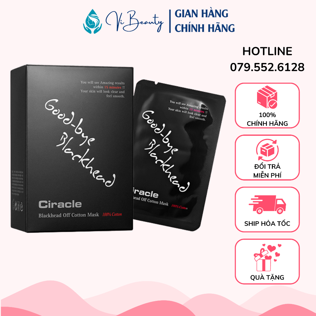 1 Miếng Mặt Nạ Đẩy Mụn Đầu Đen Ciracle Goodbye Blackhead 5ml Vi Beauty Hàng Chính Hãng