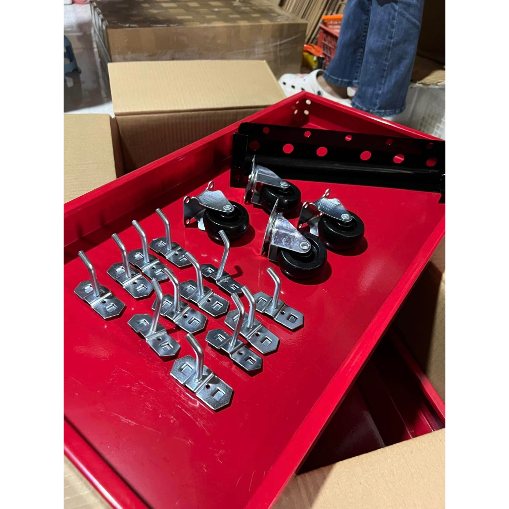 Kệ đựng đồ nghề dụng cụ 3 tầng cartool sơn mạ tĩnh điện kích thước 750x360x660 mm tải trọng 150kg bảo quản dụng cụ