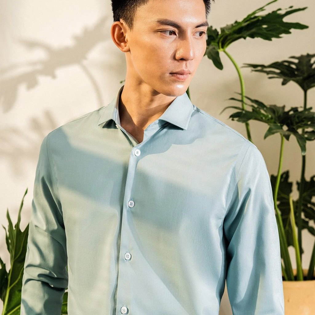 Áo sơ mi công sở dài tay nam Phan Nguyễn, thiết kế form slim fit tôn dáng, màu sắc basic thời thượng, lịch lãm SMD.1257