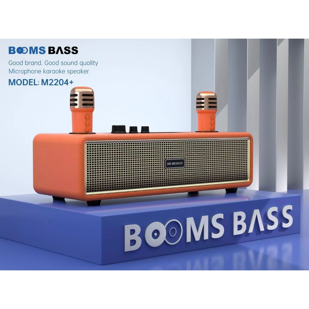 Loa Bluetooth Karaoke Booms Bass M2204 Tặng Kèm 2 Micro, Loa Không Dây Bass Căng Đét Bảo Hành Chính Hãng 12 Tháng