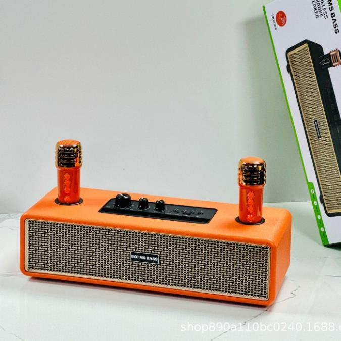 Loa Bluetooth Karaoke Booms Bass M2204 Tặng Kèm 2 Micro, Loa Không Dây Bass Căng Đét Bảo Hành Chính Hãng 12 Tháng