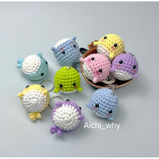Móc chìa khoá Cá Heo màu sắc ||Cá heo nhiều sắc màu-Móc khoá len handmade